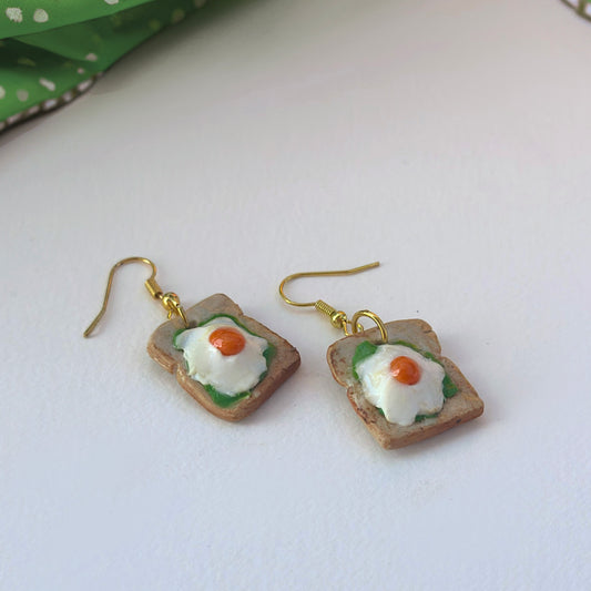 Avocado-Egg Toast Earrings